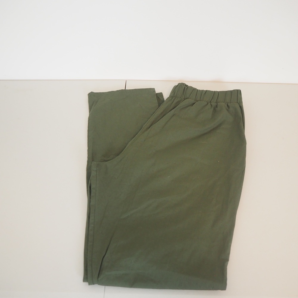 For Days Men's Poplin‎ Pant Size Medium Pull On Organic Cotton Olive Lightweight